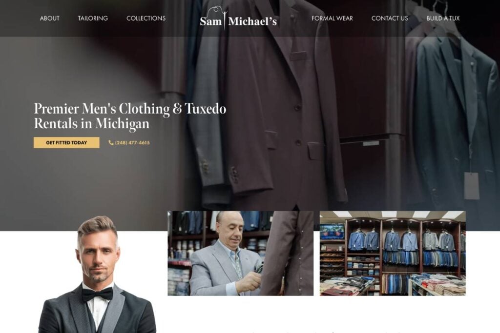 Sam Michaels Website Screenshot